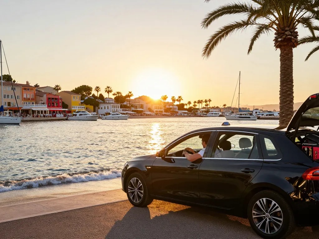 Vivez une expérience de taxi luxueux à Saint-Tropez avec des vues imprenables sur le coucher de soleil et un service haut de gamme.