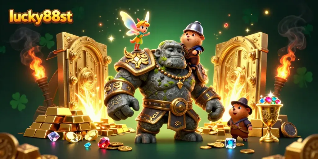 Engage with lucky88st's online gaming world, featuring exciting treasure and magical characters.