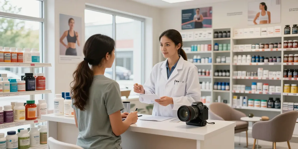 Persoonlijke begeleiding bij Unique Pharma Shop voor fitnessproducten en supplementen.