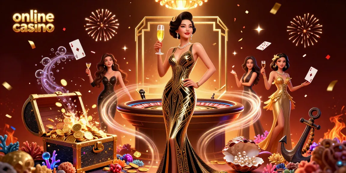 Engage in the online casino experience with glamorous visuals and dynamic game elements.