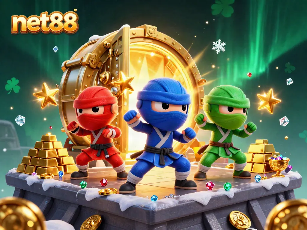 Engage with net88's thrilling world of gaming through vibrant chameleons battling for treasure.