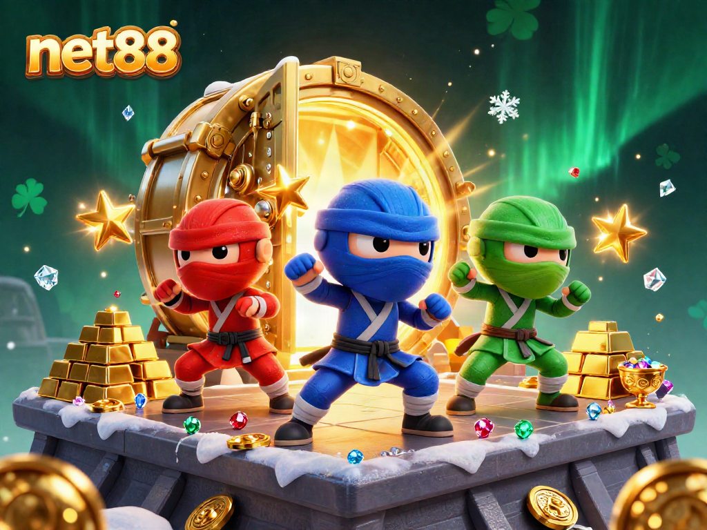 Engage with net88's thrilling world of gaming through vibrant chameleons battling for treasure.