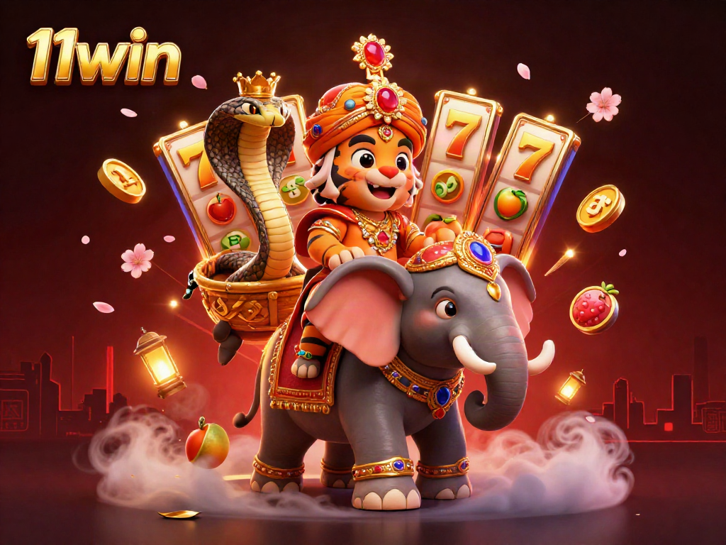 Engage with thrilling jackpots and excitement at 11win featuring animated tigers and dynamic elements.