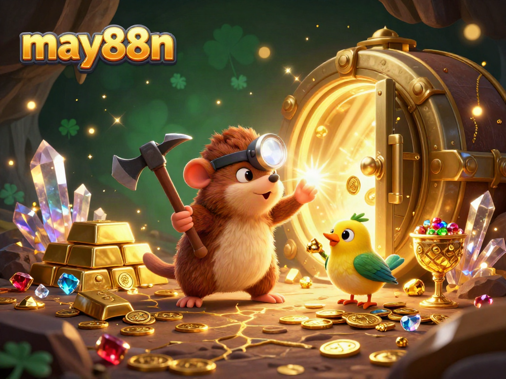 Experience thrilling jackpots with may88n in this vibrant illustration featuring treasure hunting elements.