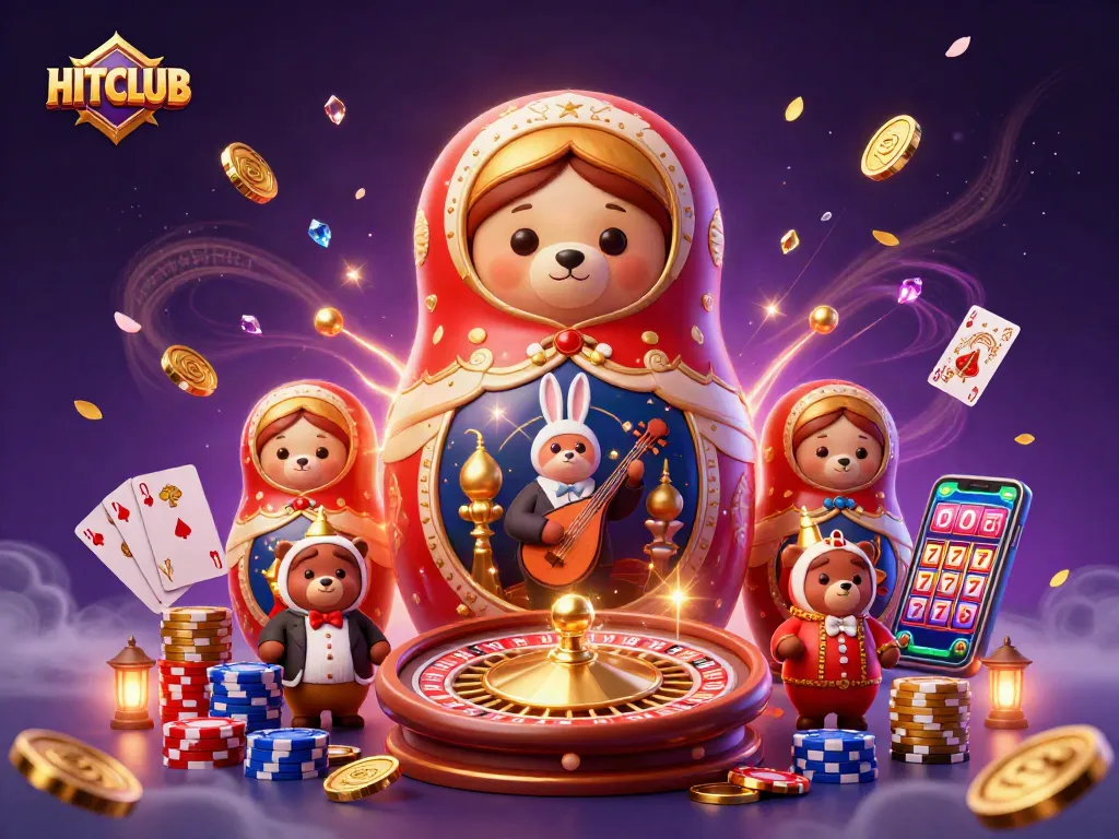 Experience HITCLUB's vibrant gambling scene with lucky 7s and dazzling game elements.