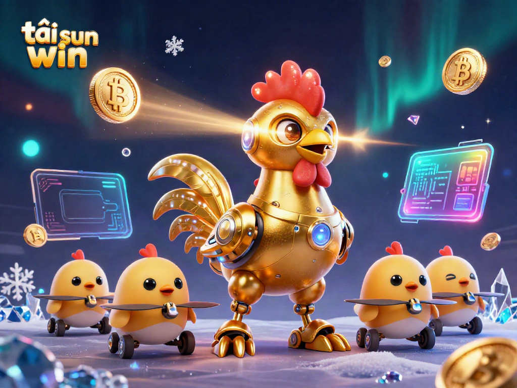 Experience the excitement of tải sun win with our vibrant 3D casino illustration showcasing retro-futuristic elements.