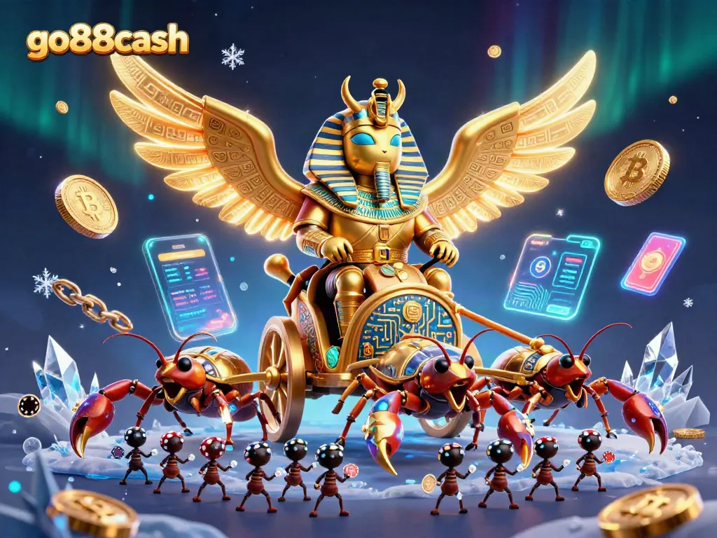 Experience the thrill of go88cash with a dazzling 3D casino illustration showcasing vibrant gambling elements.
