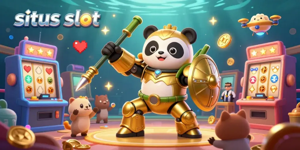 Activate your winning potential at situs slot with this vibrant and dynamic casino battle illustration.