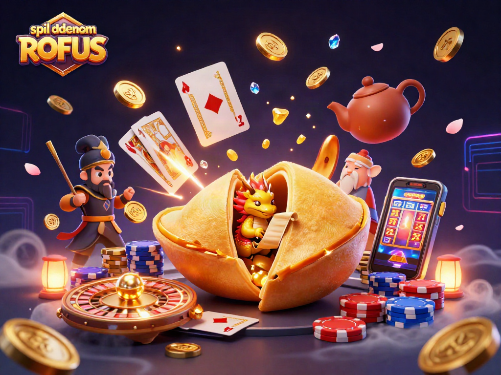 Engage with thrilling gameplay at spil uden om ROFUS, amidst golden treasures and dynamic casino elements.