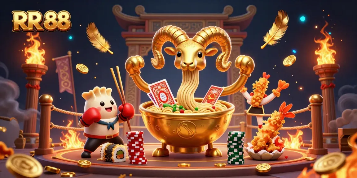 Engaging scene showcasing RR 88, featuring playful characters in a vibrant casino environment, focused on gaming thrills.