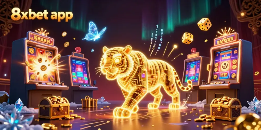 Experience thrilling gaming with the vibrant 8xbet app showcasing a digital casino landscape.