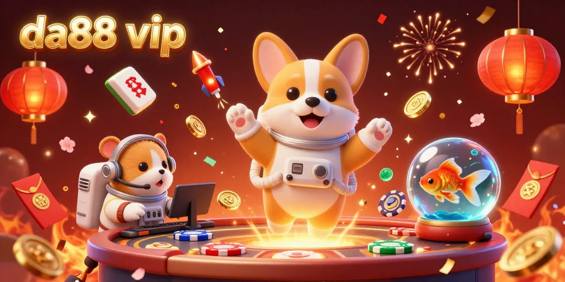 Join the excitement at da88 vip with floating coins and energy-filled casino elements.