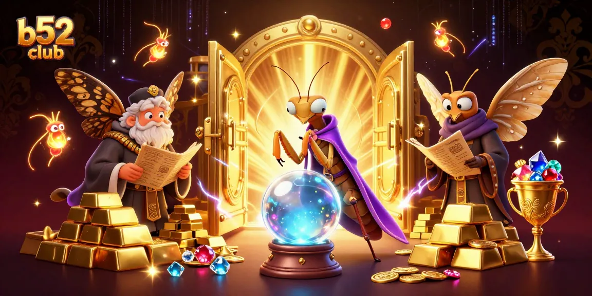 Win big at b52club with a magical fortune teller and ancient librarian in a luxurious casino