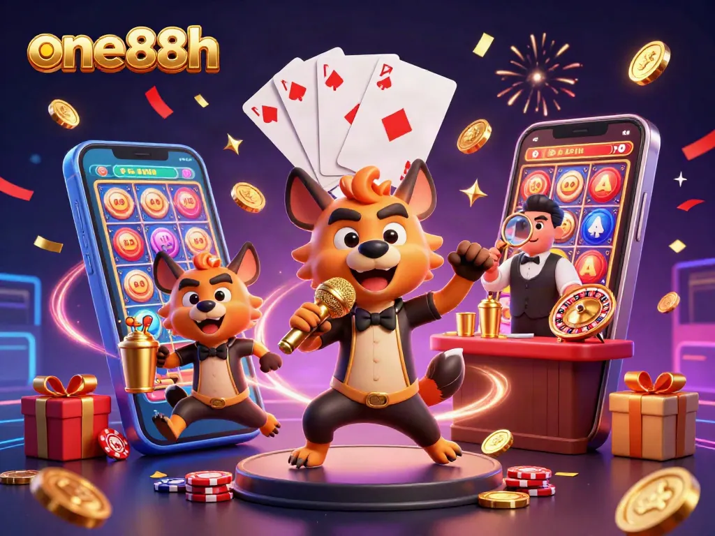 Engage with exciting gaming at one88h featuring animated hyenas in a vibrant comedy casino.