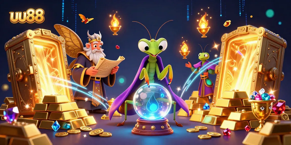 uu88 players engaging with an enchanting fortune teller in a magical casino atmosphere
