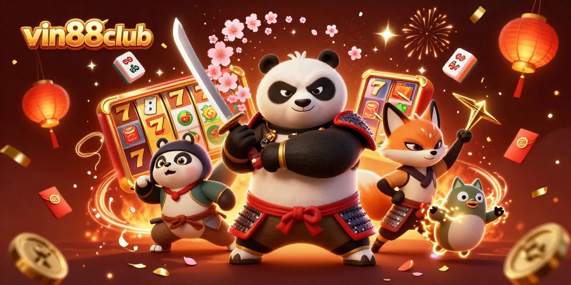 Experience exhilarating gaming at vin88club with vivid samurai and fortune elements creating a dynamic atmosphere.