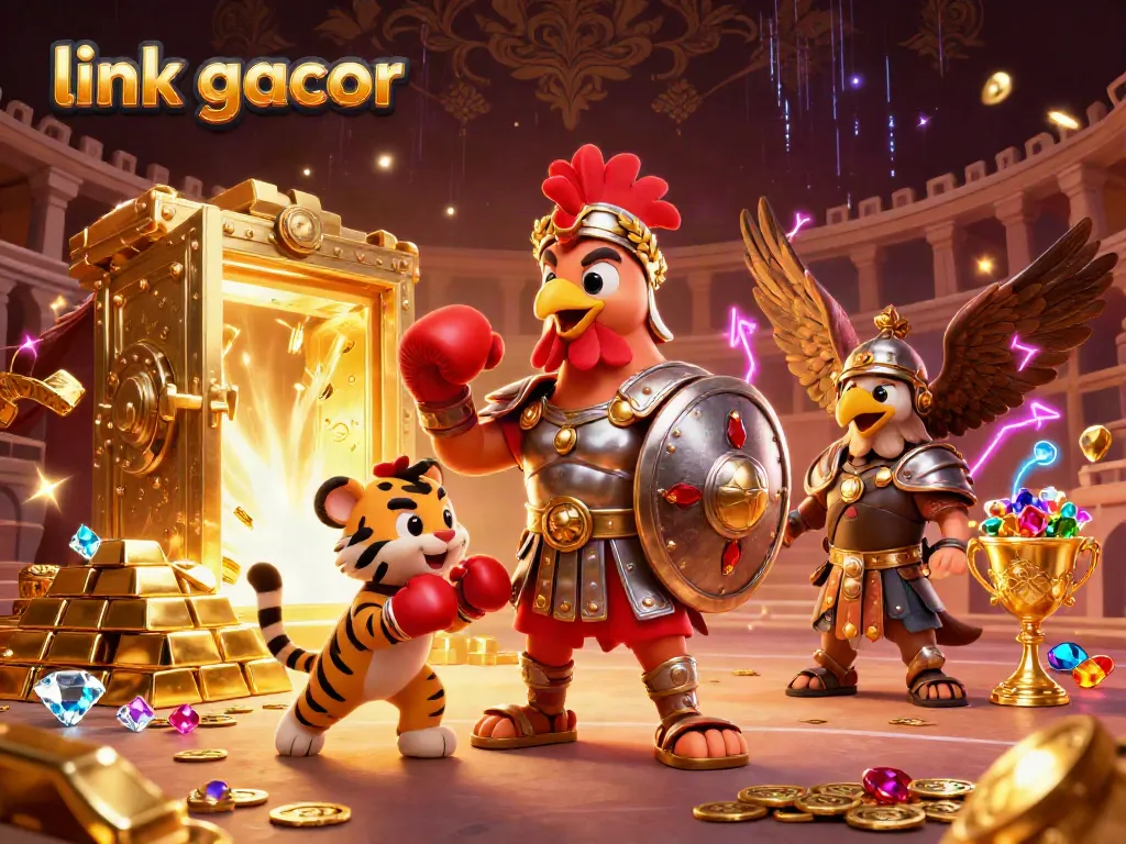 Engage with exciting slot games at link gacor, featuring vibrant casino motifs and dynamic gaming elements.