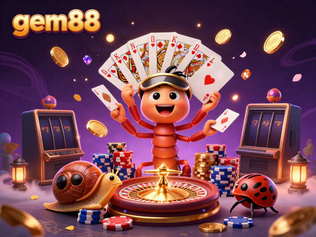 Experience thrilling casino fun with gem88's dynamic dealer and rich gaming elements!