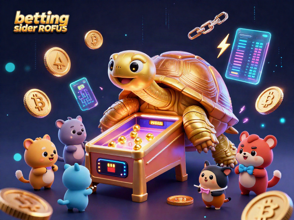 Engage in exciting betting sider uden ROFUS with a vibrant, animated casino scene full of energy and crypto elements.