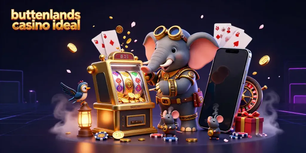 Experience spinning reels and excitement at a buitenlands casino ideal, featuring vibrant animated elements and steampunk characters.