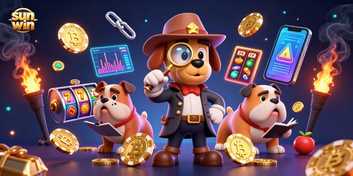 Engaging illustration of sun win casino characters exploring clues in a vibrant, dynamic gaming atmosphere.
