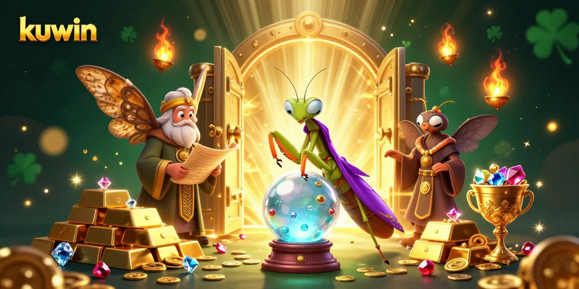 Kuwin's vibrant casino experience comes alive with a fortune teller and librarian amidst gems and treasures.