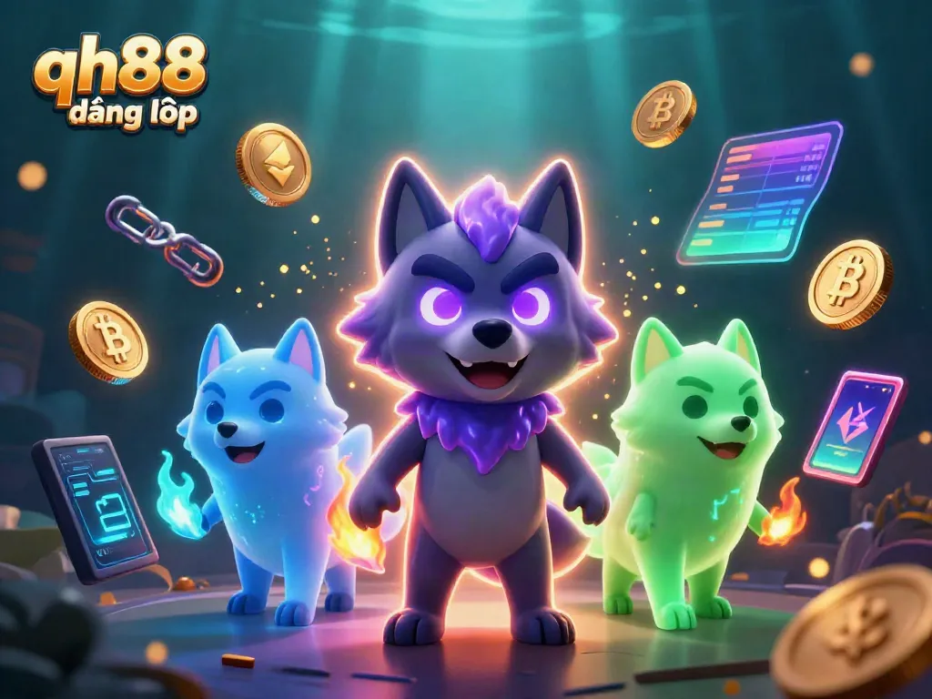 Experience thrilling gameplay at qh88 đăng nhập with mystical wolves in a vibrant casino setting.