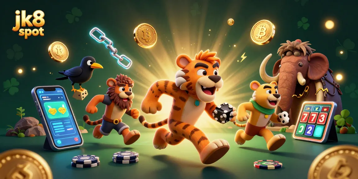 Engage with the exciting jk8 slot experience in this vibrant casino-themed illustration.