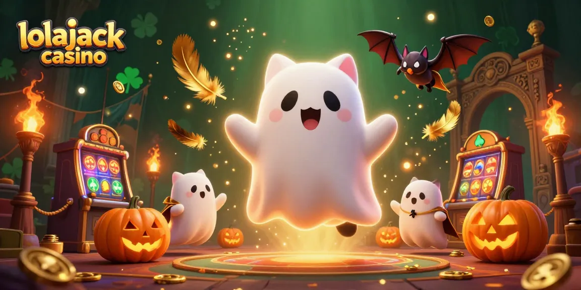 Experience the thrill of lolajack casino with ghostly characters and vibrant gaming elements.